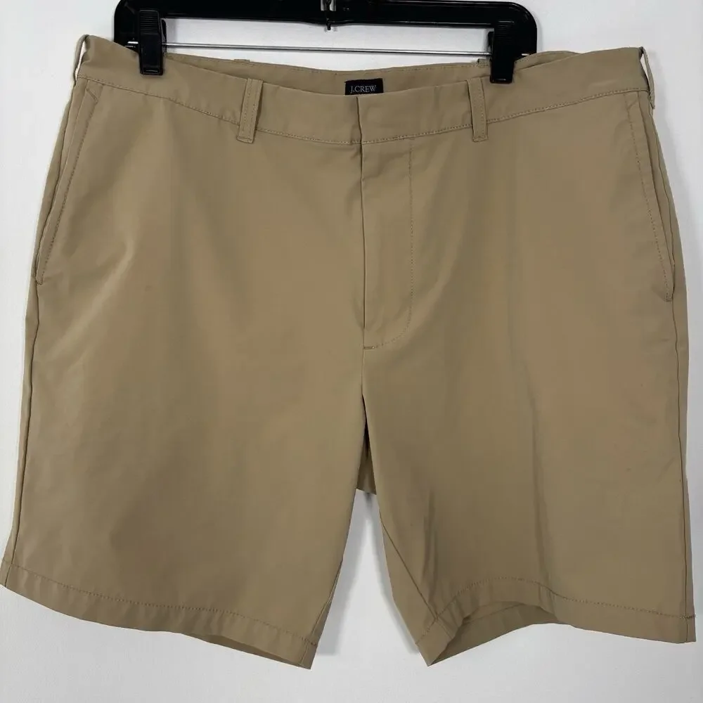 J‎ Crew Tech Shorts Men 38 Khaki Chino Lightweight Stretch 9